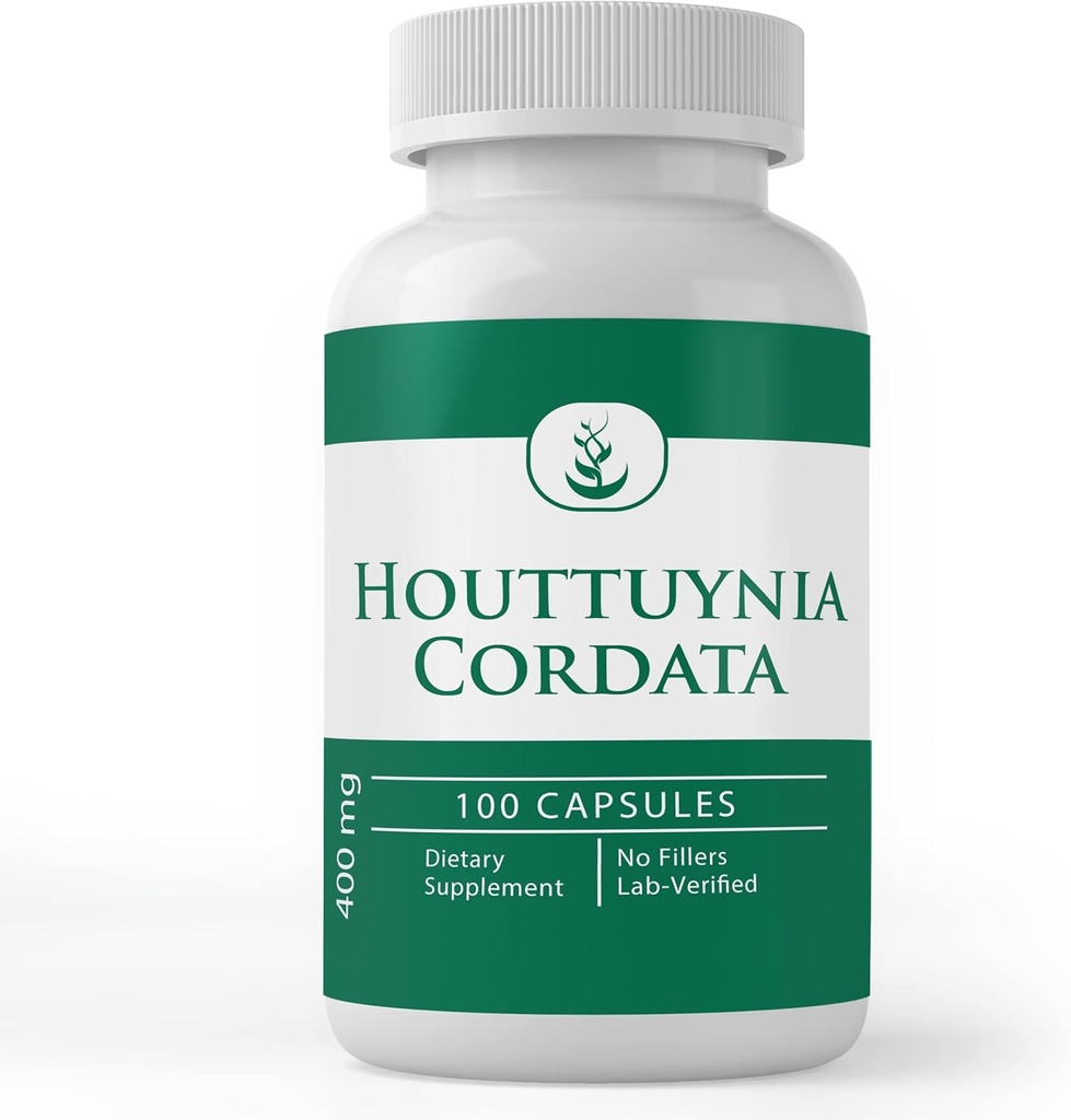 Ingredientes originales puros Houttuynia Cordata, (100 cápsulas) Siempre puro, sin aditivos ni artillería, Lab Verified