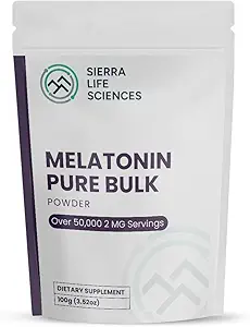 Melatonin ← Natural Sleep Aid Bulk Powder ¦ Custom Dose 2mg - 5mg Reemplazar cápsulas (100g - 50.000 dosis)