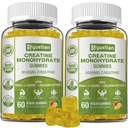 Cretina Monohydrate Gummies, Creatina para Hombres &amp; Mujeres, Creatina Chewable para mejorar el foco y la resistencia, 5g Creatina por Ser, Libre de Azúcar, 120 Conde