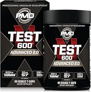 PMD Sports N-Test 600 Advanced Nitric Oxide Booster for Hombre - con clínicamente estudiado Testofen - Lean Muscle y Strength Gains con supresión de estrógeno (90 Veggie -Caps)