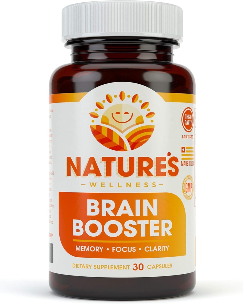 Naturalezas Wellness Brain Booster Silencio Natural Cognitive Enhancer for increased Focus, Memory and Mental Clarity TEN Nootropics Brain Supplement TEN DMAE, Rhodiola Rosea Extract, Bacopa Monnieri, Ginkgo Biloba