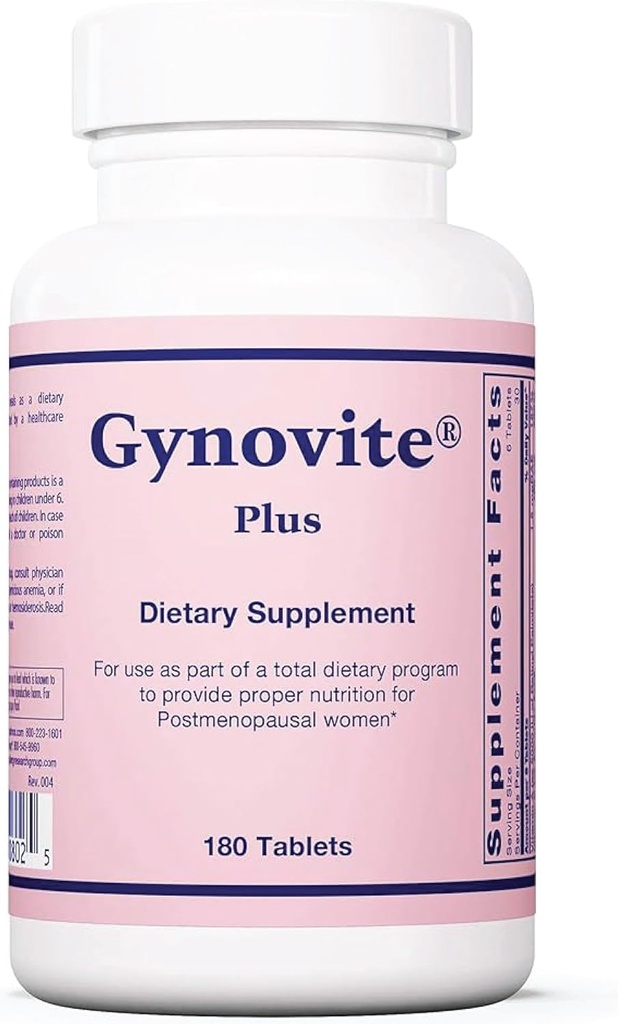 Optimox Gynovite - Suplementos de la menopausia para las mujeres, Post Menopause Support Vitaminas para Flash caliente, Suelos nocturnos, Confort menopausal para las mujeres - 180 Tablets