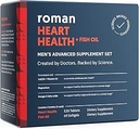 ROMAN Heart Health ← Suplemento nutricional diario de los hombres para soporte cardiovascular, características Magnesio, vitaminas K + D3, CoQ10 y Spirulina TEN 30-Day Supply (120 Tablet + 60 Fish Oil Softgels)