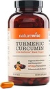 NatureWise Turmeric Curcumin 500mg con Black Pepper Softgels - Extra Strength, Enhanced Absorption - 95% Curcuminoids " BioPerine for Immune Support - Gluten-Free, Non-GMO - 180 Count[6-Month Supply]