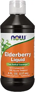 AHORA Suplementos de alimentos, Elderberry Liquid 500 mg, 10:1 Concentrarse, Scavenger Radical Libre*, 8-Once