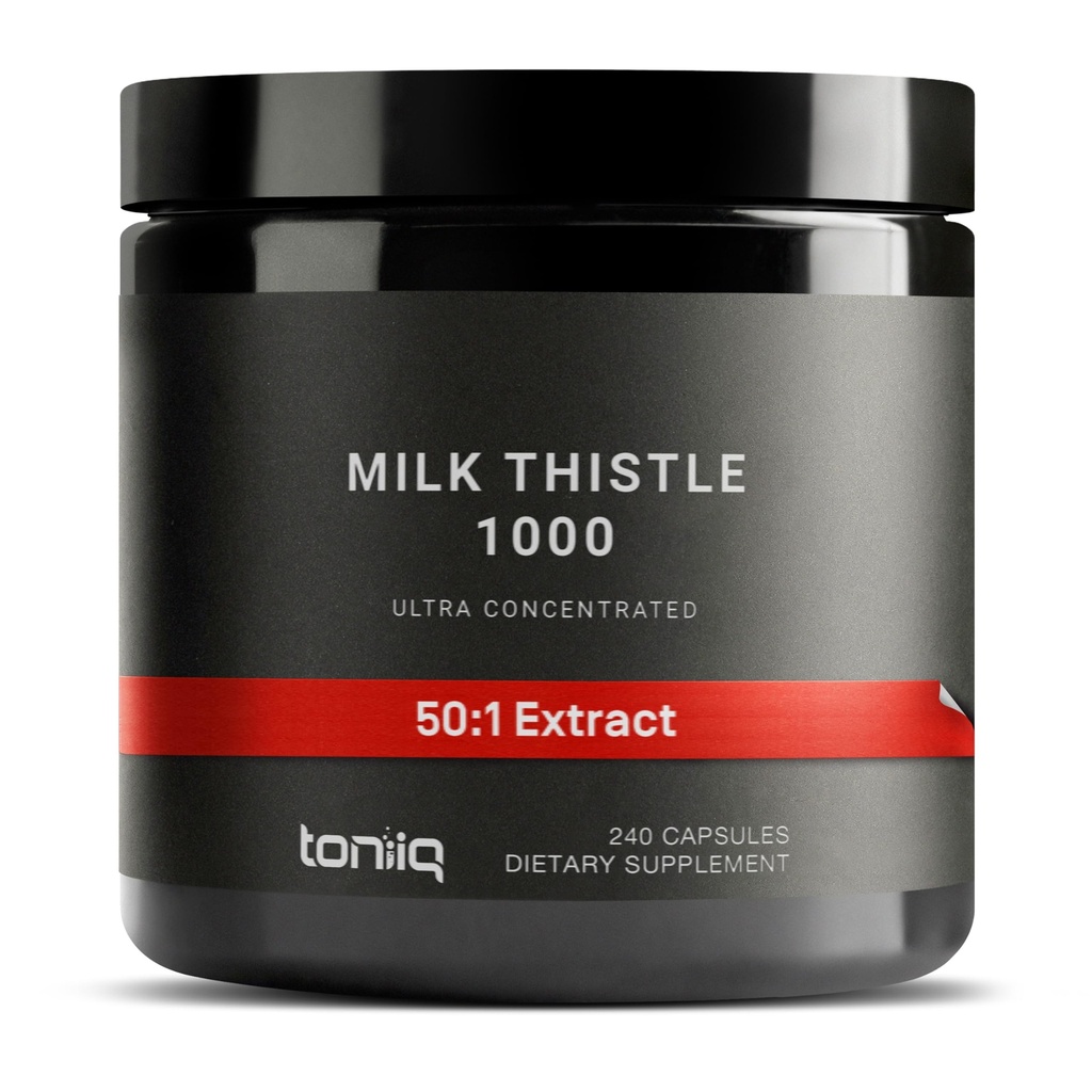 Leche Thistle - Ultra High Potency 50:1 Extracto con 80% Silymarin - Alta Concentración - Laboratorio de Terceros Testado - 240 cápsulas