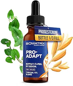 BioMatrix Progesterone, Micronized with Rice Bran Oil and Vitamin E TEN es 1/3 Full by Design Pro-Adapt 15 ml TEN 30-60 Day Supply