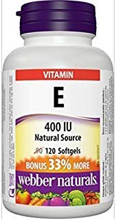 Webber Naturals Vitamina E Fuente Natural Softgel, 400 UI-120 Softgels