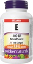 Webber Naturals Vitamina E Fuente Natural Softgel, 400 UI-120 Softgels