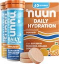 Nuun Immunity Electrolyte Tablets with Vitamin D, C, E, " A, Ginger, Elderberry, Magnesium " 4 Other Essential Electrolytes, Vegan, Blueberry Tangerine " Orange Citrus, 4 Pack (40 Servings Total)