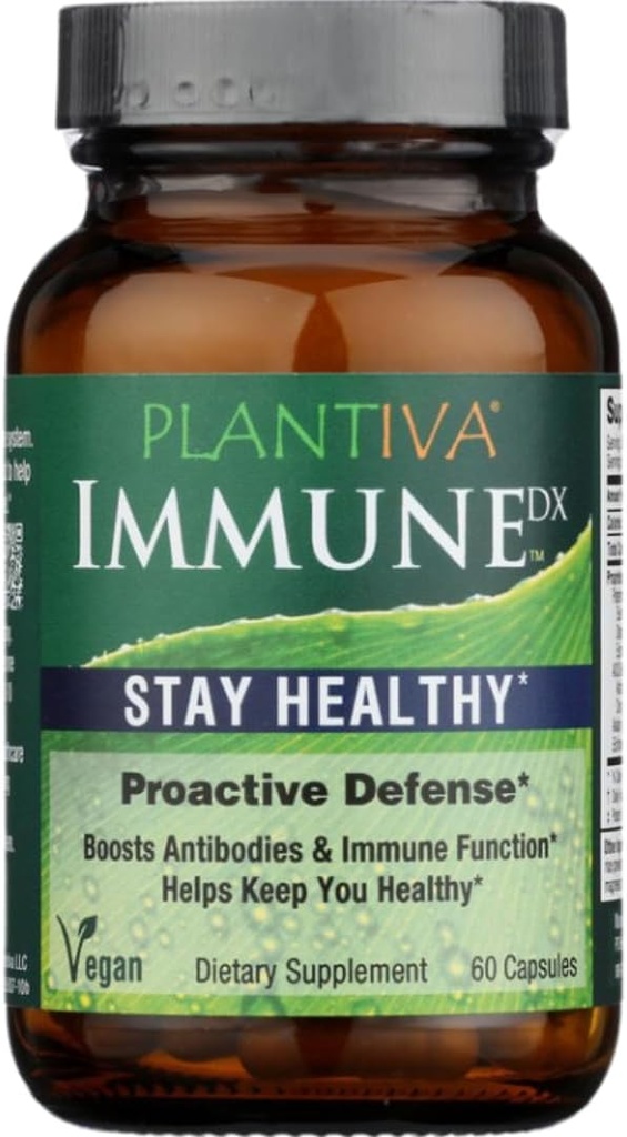 ImmuneDx saludable Immune Boost Daily Herbal Supplement, Natural Resistance, Whole Body Defense with Echinacea &amp; Ginseng - Vegan - 60 cápsulas