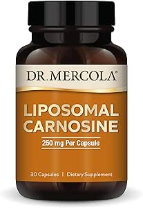 Dr. Mercola Liposomal Carnosina, 250mg Por Cápsula, 30 Serviciones (30 Cápsulas), Suplemento dietético, apoya la salud metabólica, no GMO
