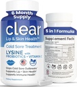 Tratamiento de la úlcera fría de Lysine para las lípas – con Lactobacillus Rhamnosus, Acidophilus y Vitamina C – Suplemento de la úlcera fría para la salud de la piel, soporte inmunológico y prevención – 360 cápsulas