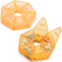 2PCS Organizador semanal de píldoras Gran caja de píldoras de 7 días Organizador de medicina diaria Caso de vitamina Píldoras de aceite de pescado Suplementos Artritis Friendly