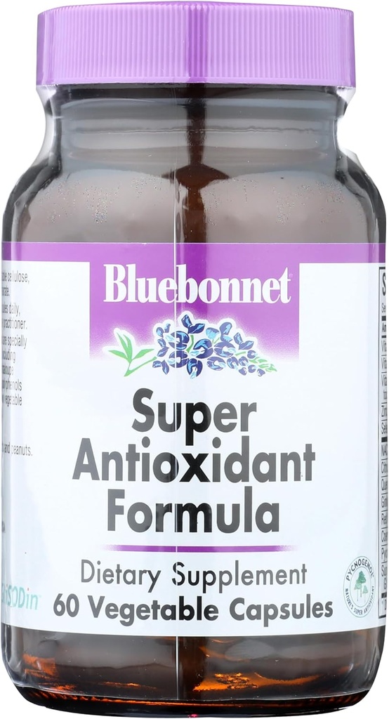 BlueBonnet Super Antioxidante Fórmula Vegetarian Capsules, 60 Cuenta, Blanco