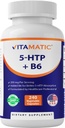 Vitamatic 5-HTP 200mg con B6 5mg Por Serving - 240 Vegetarian Capsules (5-Hydroxytryptophan) - (Griffonia Simplicifolia Seed Extract)