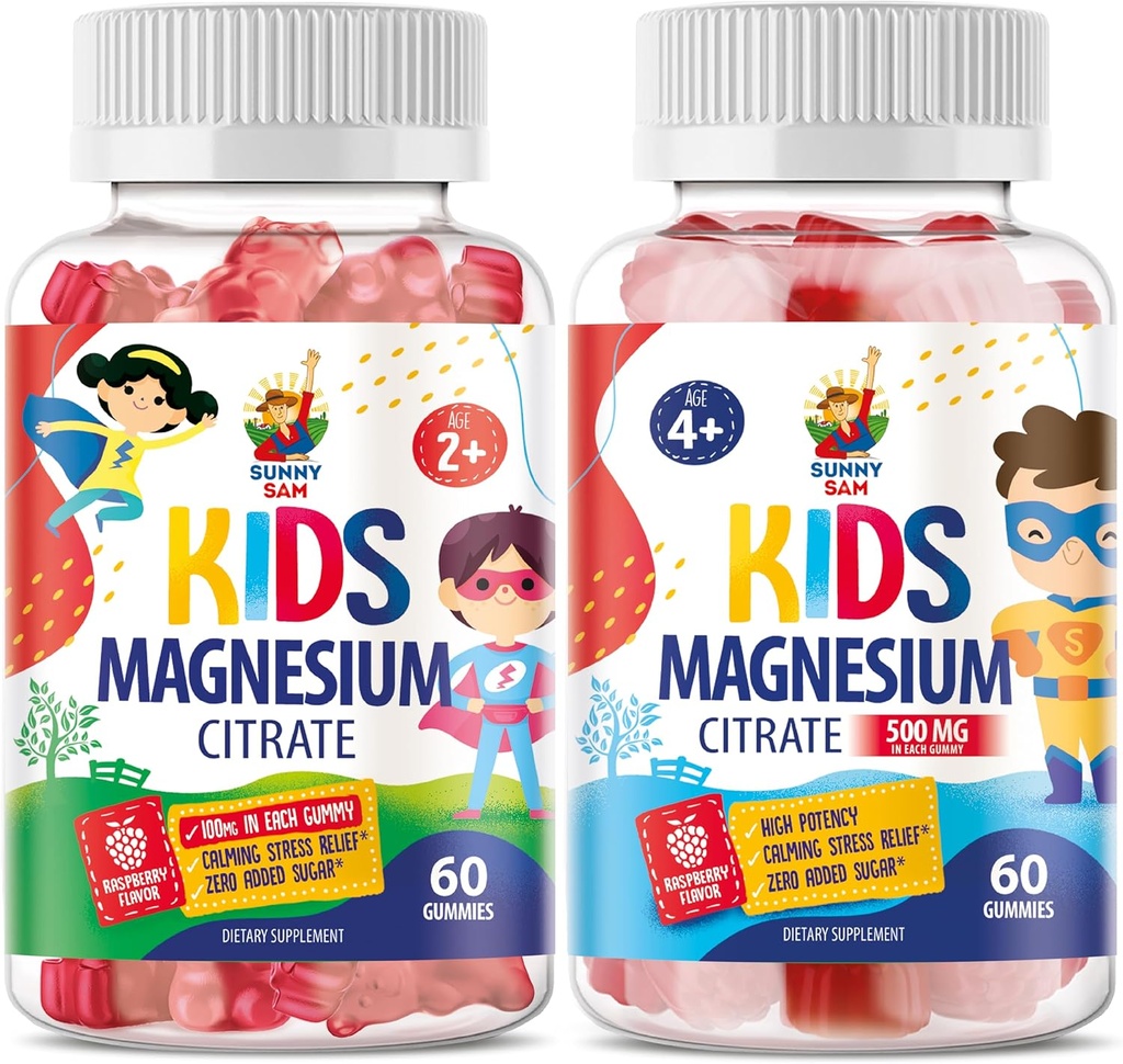 Magnesium Gummies for Kids &amp; Adults - Calm Magnesium Chews - Magnesium Citrate Chewable Suplemento para Mood &amp; Muscle Support