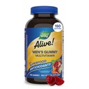 Nature's Way Alive! Men’s Multivitamin Gummies, Daily Gummy Vitamin for Men, Supports Cellular Energy Metabolism, Immune Health, Muscle Function*, with Vitamins A, C, D3, Zinc, Vegetarian, 150 Count