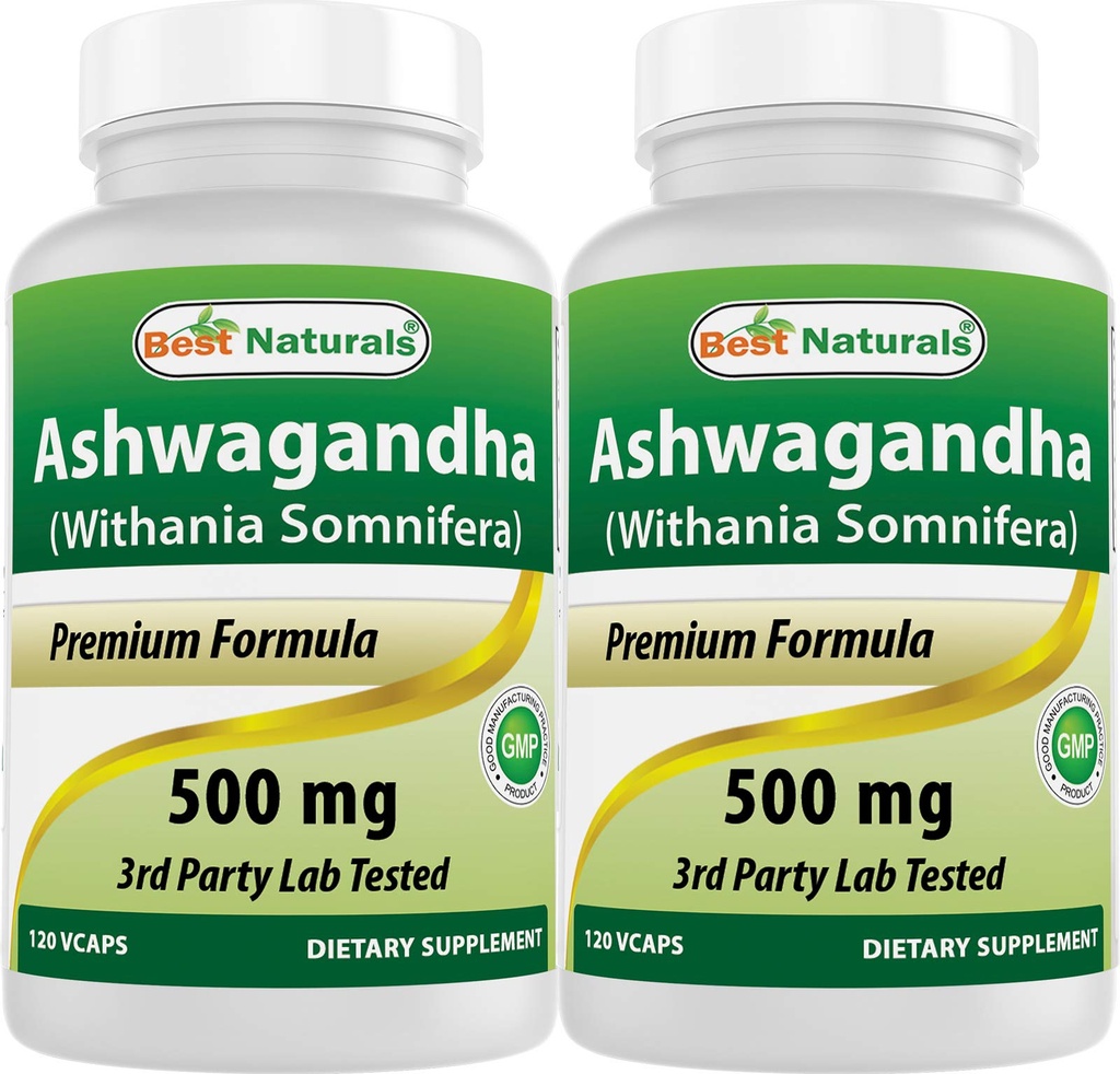 Mejores Naturales Ashwagandha Extracto 500 Mg 120 Capsules (Pack of 2)