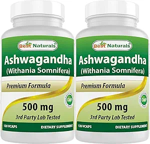 Mejores Naturales Ashwagandha Extracto 500 Mg 120 Capsules (Pack of 2)