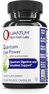 QNL Quantum Aloe Power - Organic Aloe Vera Capsules - Suplemento Nutricional Digestivo - Suplemento de Salud Gut para Hombres - Vegan Gut Suplemento - 30 cápsulas vegetales