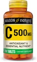 MASON NATURAL Vitamina C 500 mg - Soporta Sistema de Inmunidad Saludable, Antioxidante y Nutriente Esencial, 250 Tabletas