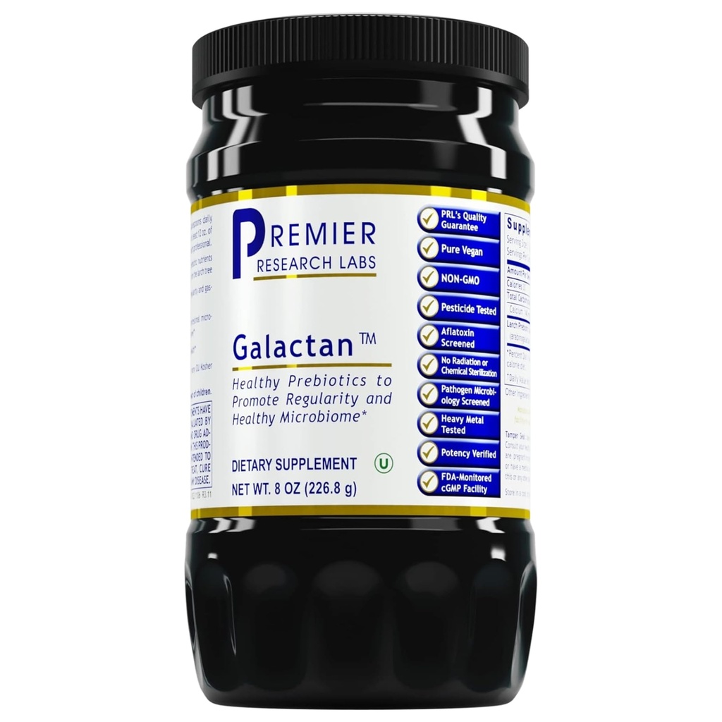 Premier Research Labs Galactan - Larch Arabinogalactan Powder for Men &amp; Women, Prebiotic Fiber Powder for Healthy Gut Microbiome, Larch Tree Extract, Calcium - 8 oz