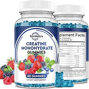 Cretina Gummies Chewable - 2000mg Cretine Monohydrate Tablet Chews, Absorbing rápido, Mandíbulas fáciles de digerir para hombres y mujeres, mejorar la recuperación, construir músculo, fuerza &amp; resistencia - 120Count, 2pack