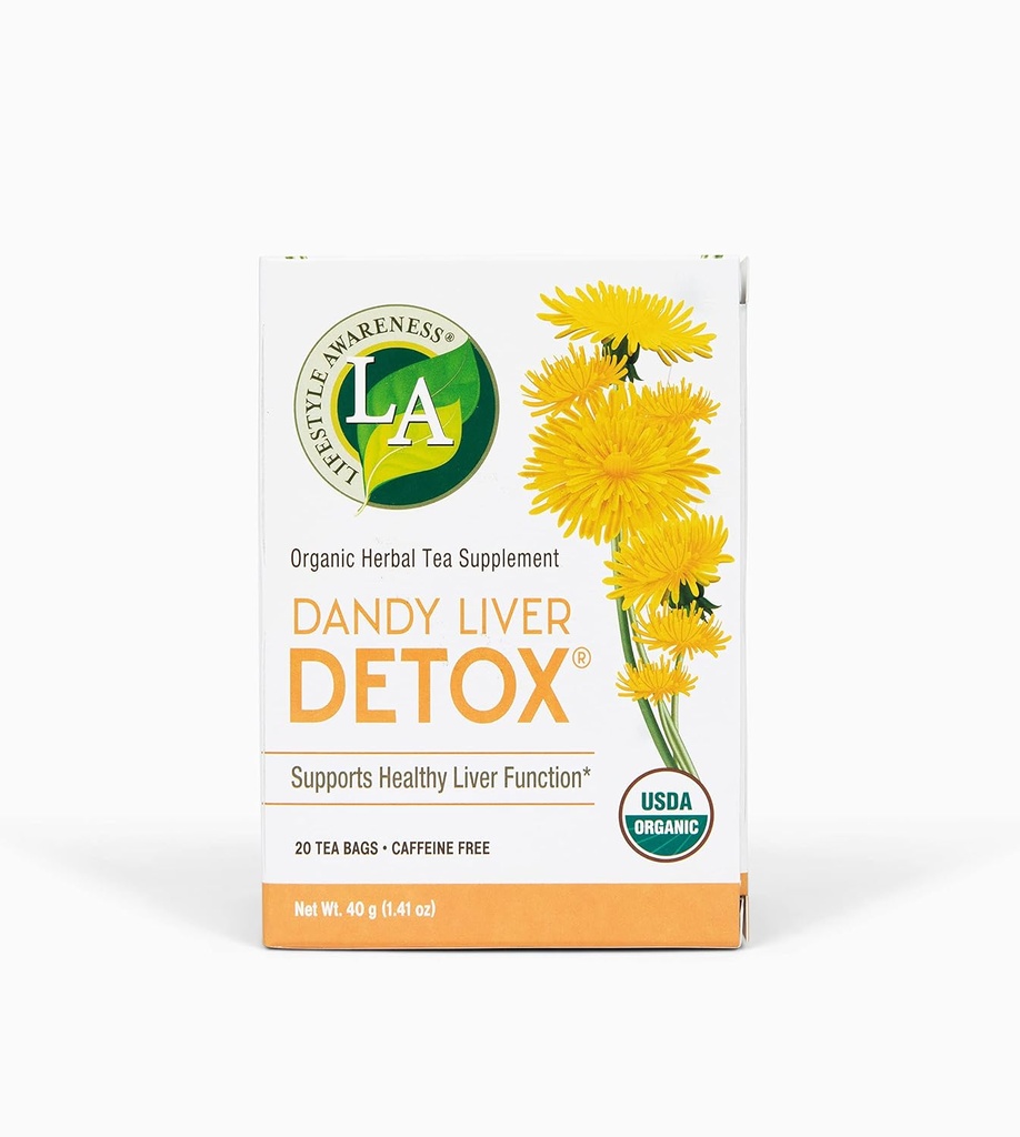 Lifestyle Awareness Teas, Caffeine Free Dandy Liver Detox Tea, 20 Cuenta