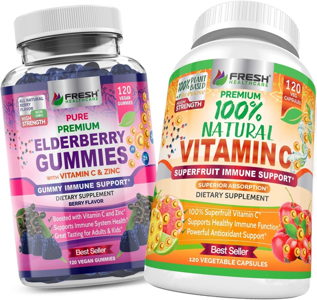 Elderberry Gummies y Vitamina Natural C - Bundle