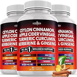 Ceylon Cinnamon, Turmeric, Apple Sider Vinegar, Ginseng, Aloe Vera, Berberine Plus Banaba, Ginger Root - 180 Conde