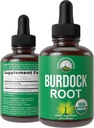 Peak Performance USDA Organic Burdock Root Liquid Drops Suplemento. Tintura de Extracto Vegano para Mujeres y Hombres. Hierba de aceite de raíz de Burdock orgánico. Cero Azúcar, Gluten Suplementos Gratis