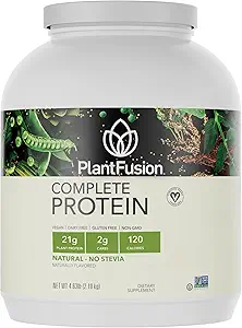 PlantFusion Complete Vegan Protein Powder - Planta Basada Proteína Polvo con BCAAs, Enzimas Digestivos y Pea Protein - Keto, Gluten Gratis, No-Dairy, No Sugar, No-GMO - Natural- No Stevia 5 lb Bulk