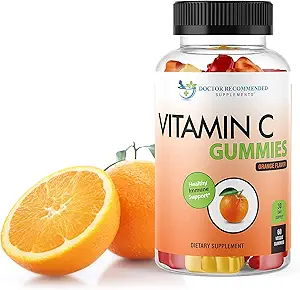 Vitamina C Gummies para adultos y niños - 80mg Vit C Por Serving ascorbic Acid - Pectin Based Gummy Immune Support with No High Fructose Corn Syrup, Gluten or Artificial Sweeteners - 60 Gummies