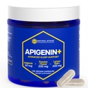 NATURAL STACKS Apigenin Supplement for Sleep - 50mg Apigenin & 600mg Lemon Balm - Melatonin Free Sleep Aid - with Passion Flower Extract for Stress Support* - 120 Lemon Balm Capsules