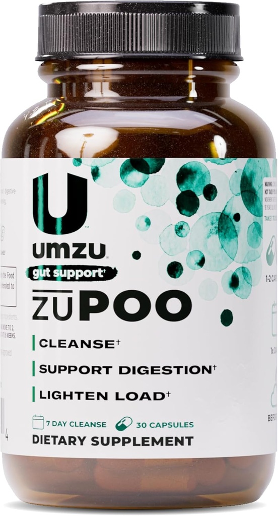 UMZU zuPOO Gut Cleanse Detox, 30 cápsulas – 15 días de limpieza natural de colon con citrato de Cascara Sagrada &amp; Magnesium – Vegan, no GMO, sin gluten desintoxicación Suplemento para soporte de intestino saludable
