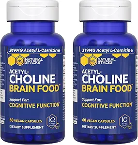Acetylcholine Brain Food - Acetyl L-Carnitine & Alpha GPC Supplement - Supports Production of Acetylcholine - Neurotransmitter Supplement for Cognitive Function - 120 Capsules