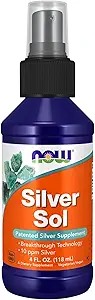 AHORA Alimentos Suplementos, Plata Sol 10 PPM con Plata Elemental y Agua Deionizada, Líquido, 4 onzas