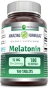 Amazing Fórmulas Melatonin Suplemento TENIDO Desarrollado 12 Mg Por Serving TEN 180 Tablets TEN NO-GMO ANTE Gluten-Free TEN Made in USA