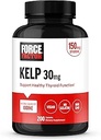 FORCE FACTOR Kelp for Iodine from Organic Kelp to Support Thyroid Health, Strengthening Immunity, and Digestion, Vegan, No Gelatin, Non-GMO 150mcg, 200 Tablets