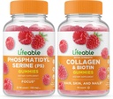Phosphatidylserine (PS) + Collagen &amp; Biotin, Gummies Bundle - Gran Tasting, Suplemento de vitamina, Gluten Free, GMO Free, Chewable Gummy