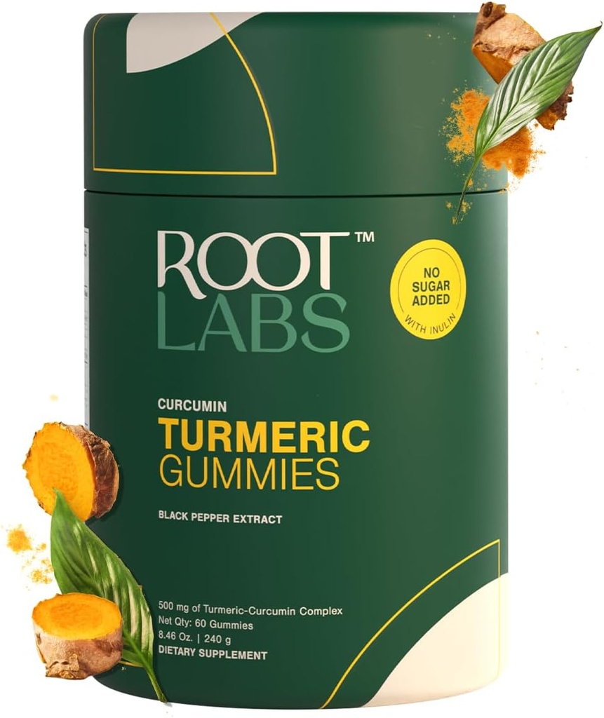 Turmérico Gummies I No Añadido Azúcar I 95% Curcumina &amp; Black Pepper Extracto I para Adultos &amp; Niños I No GMO I 100% Natural &amp; Orgánica I Tercera Parte Probó I 500 mg I 60 Gummy