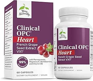OPC naturalmente clínico Corazón - Suplemento de salud cardíaca con Magnesio, Vitamina B6, Extracto de semillas de uva - Suplemento dietético para la circulación de la salud de la arteria - 60 cápsulas