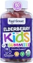 USDA Organic Elderberry Gummies for Kids ← Immune Support Elderberry with Zinc and Vitamin C - Gluten Gratis &amp; Vegan Children's Vitamins - 60 Cuenta ← Sambucus Nigra Suplemento