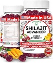 Lunakai USA hizo puros chilajit Gummies 1200mg con Ashwagandha & Chaga - Himalayan Shilajit para hombres " mujeres " , Energy " Vitality Support, 60ct