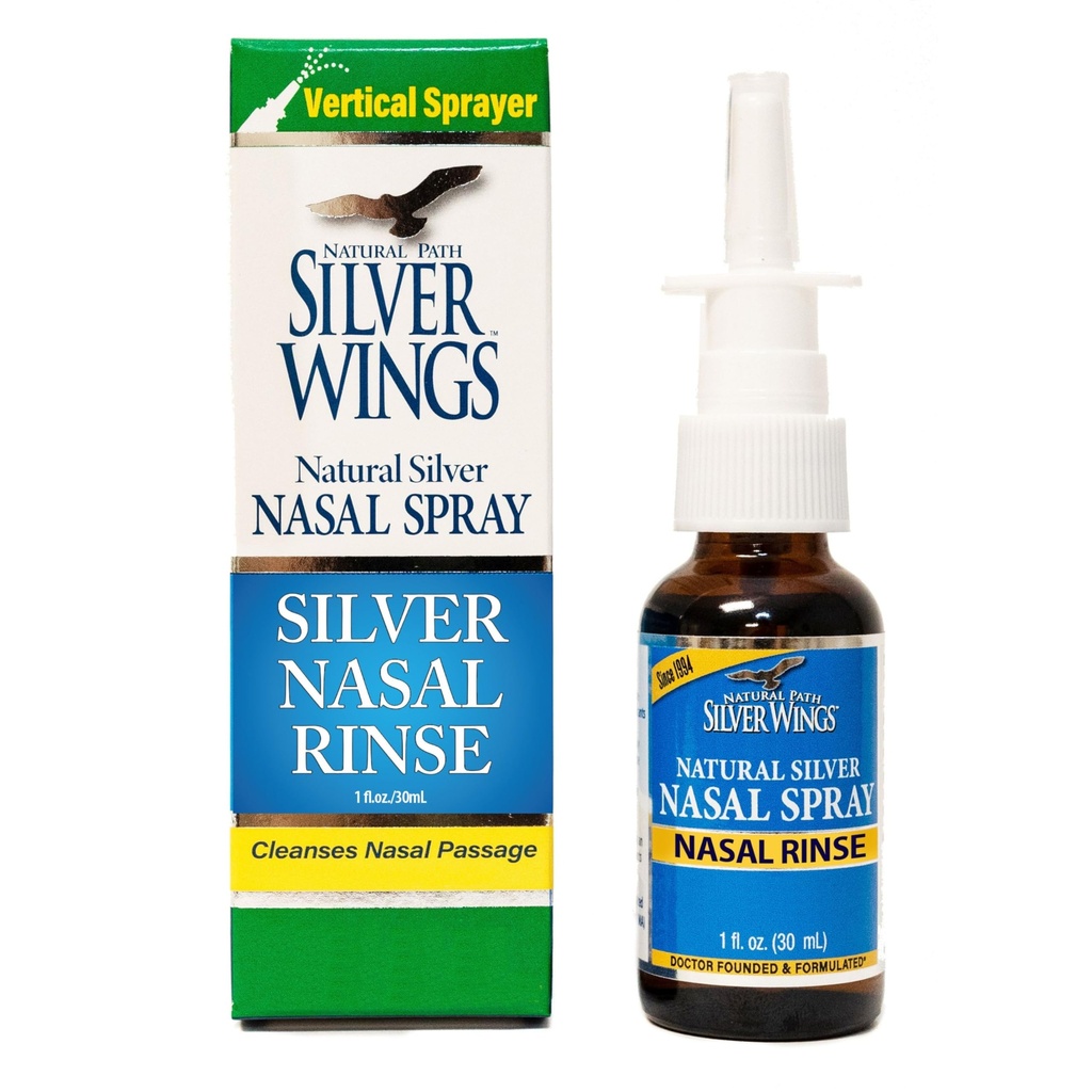 Natural Path Silver Wings - Natural Silver Nasal Rinse Spray - 250ppm - 1oz