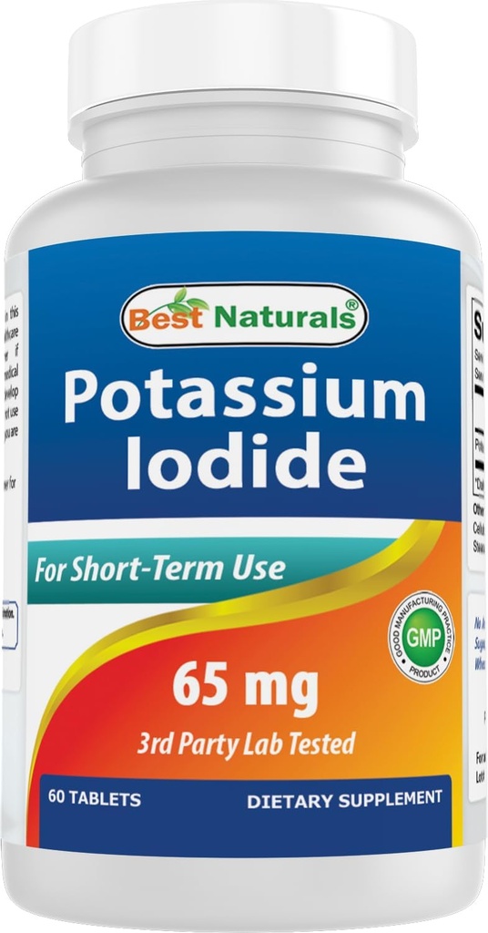 Best Naturals Potasio Iodide 65 mg - Suplemento dietético, 60 Tabletas (60 Cuenta (Pack of 1)) (12)