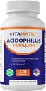 Vitamatic Acidophilus Probiotic - 10 Billones CFU - 5X Potency - Daily Probiotic Supplement, Supports Digestive Health - 120 Tablets