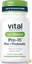 Hiperbióticos Nutrientes Vitales Pro-15 Prebióticos y Probióticos para Mujeres y Hombres Silenciosos 15 Ciencia Estrados respalda Constipación Ocasional, Diarrea, Gas " Bloating TEN 30 Perlas de tiempo Vegan