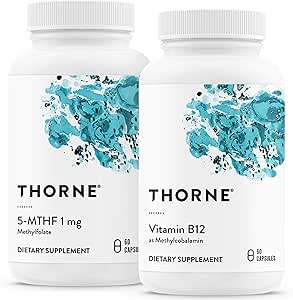 THORNE - 5-MTHF & Vitamina B12 Bundle - Cardiovascular & Nerve Support - 60 Serviciones